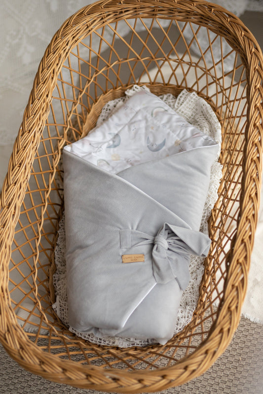 Rożek niemowlęcy szary Chmurki